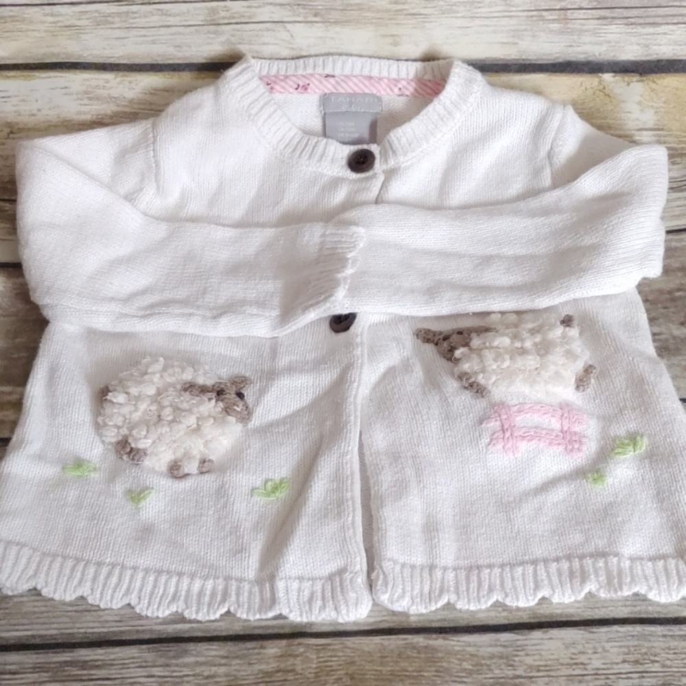 Tahari Baby cardigan sweater with sheep